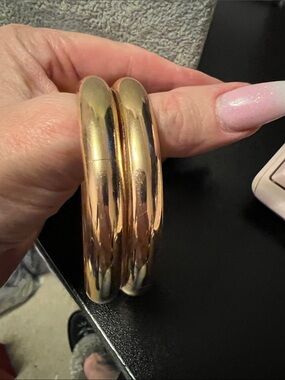 Gold-Tone double Stack Bangle Bracelet for Women